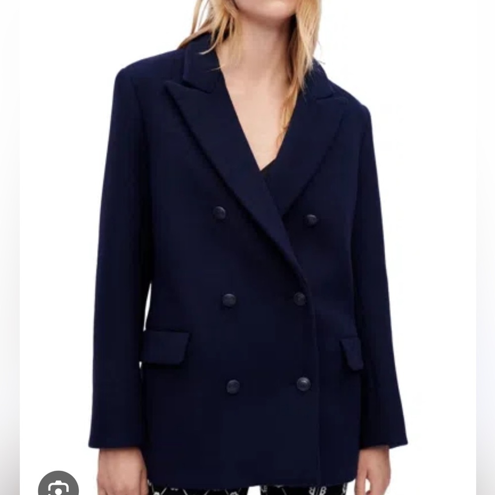 Maje Navy Wool Coat